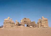  View of the Amun Temple with the alley of the rams, in 2005
